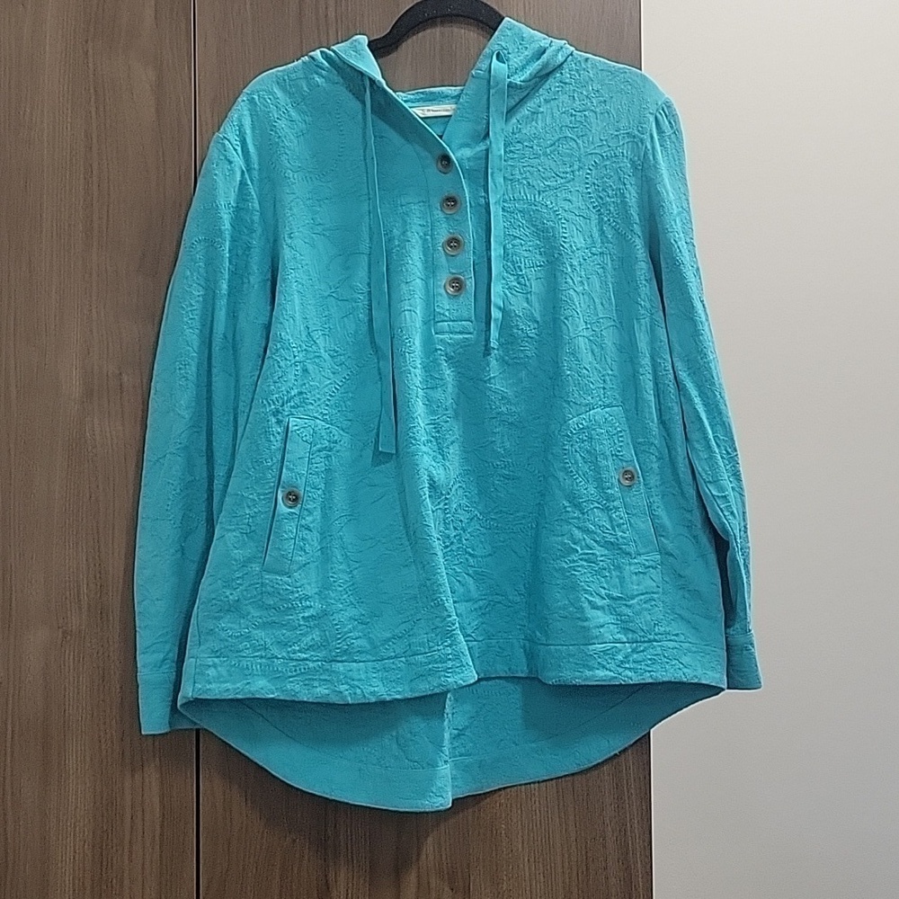 Soft Surroundings Forsythia Paisley Jacquard Hooded Pullover-Size Large - Picture 3 of 16